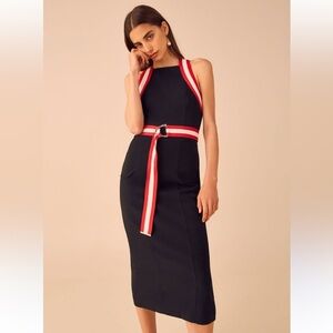 C/MEO Collective Pursue Black Midi Dress Size Large